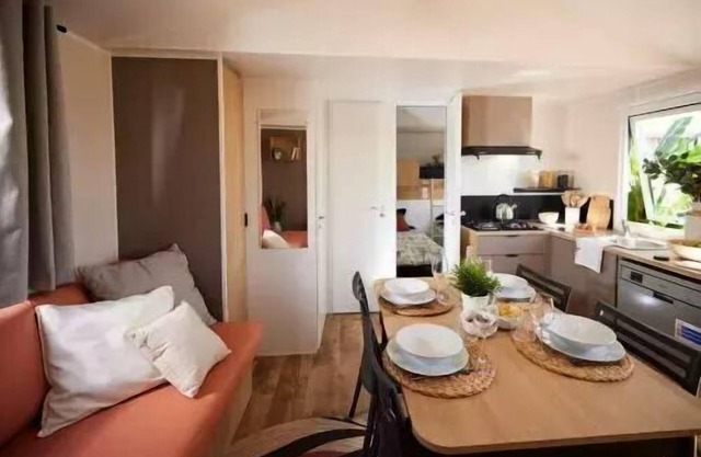 Camping de la Liez * - Mobil-home New Espace 4 Rooms 6 People Air Conditioned