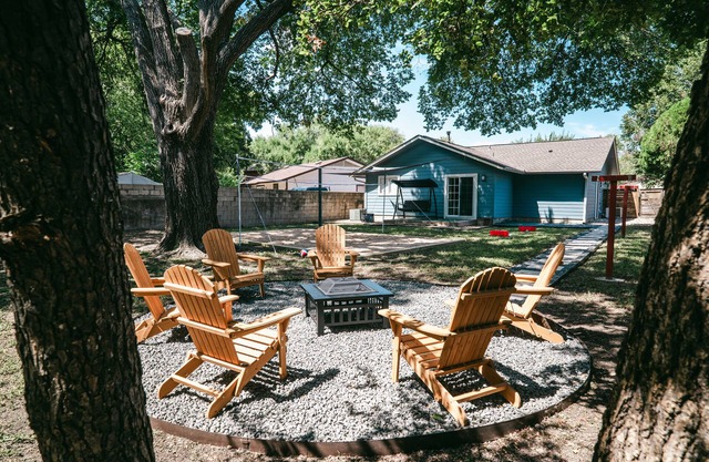 Central East Austin Fun Home with Sand Court + Games