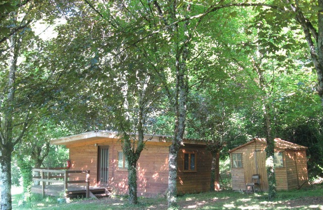 chalet at the horse farm at the edge of a lake