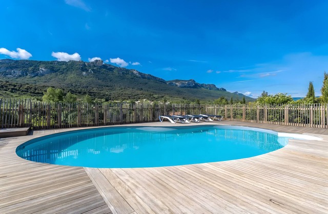 Chalet 'Corbieres' with Mountain View, Shared Pool and Private Terrace