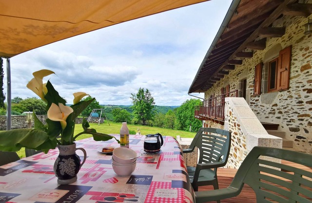 CHARACTER STONE COTTAGE WITH GARDEN AND PING PONG TABLE CANTAL AUVERGNE