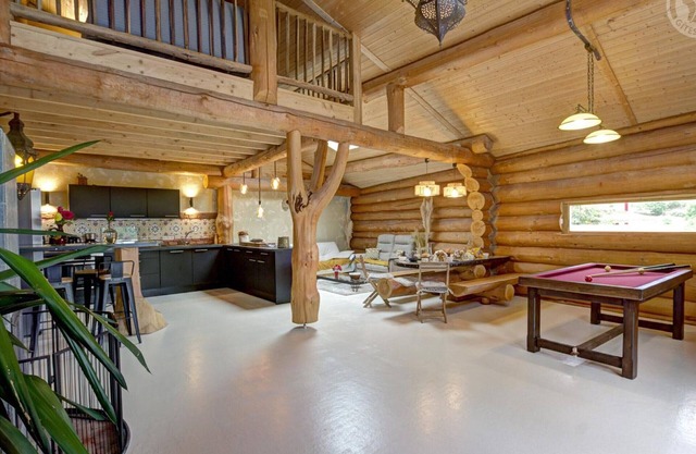 Charming cottage with wood stove, pool table, and terrace in Monts du Forez