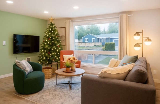 Chic 3BR+2BA Duplex w/Serene View+BBQ near airport