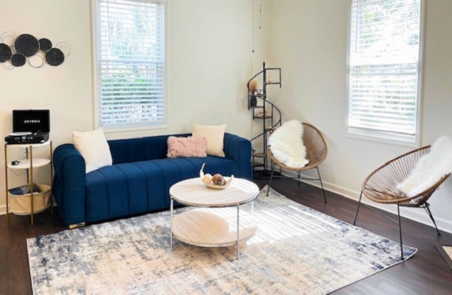 Chic duplex in a great location with firepit, smart TV, & W/D