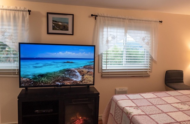 Country home 20 min from city has an ocean view, bird feeders, & a whirlpool tub