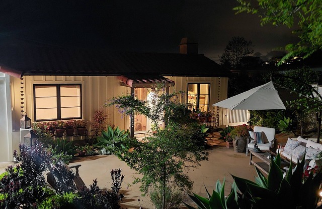 Cozy Laguna Beach Cottage with ocean views from the spacious deck.