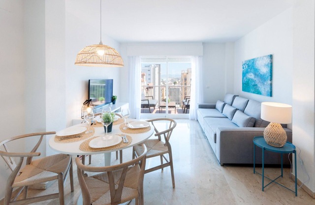 Cozy with mediterranean style, a few meters from the beach. A/C and free wifi. Terrace with sea views