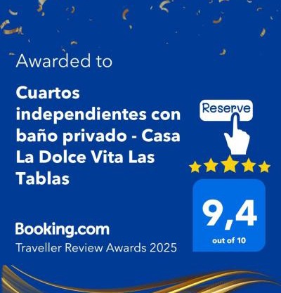 Cuartos independientes con baño privado - Casa La Dolce Vita Las Tablas