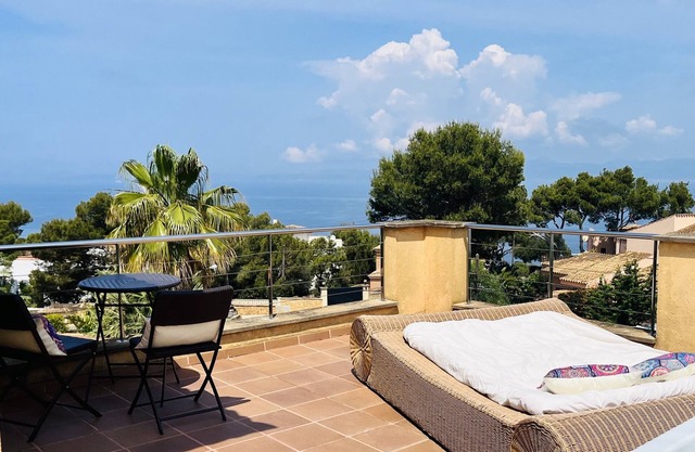 Design Villa Bahia Azul, roof terrace with panoramic sea view, nice garden, pool