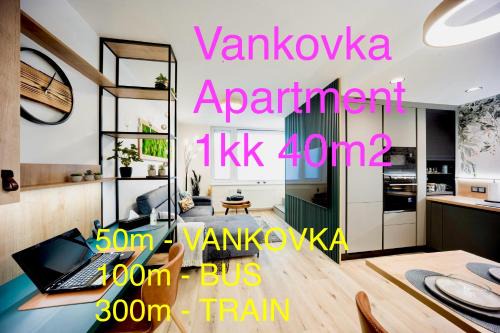 DH Vankovka Design Apartment 1kk - BUS, Train, Vankovka - 1min, Netflix-SmartTV, Nespresso, Free Parking