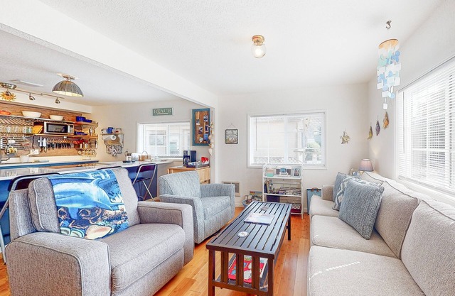 Dog-friendly home with two full kitchens & a gas grill - walk to the ocean