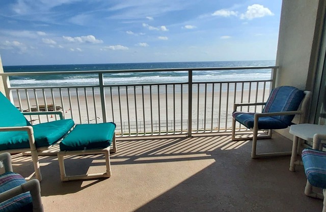 Dolphin View-oceanfront condo with large balcony overlooking no drive beach.