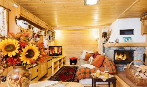 Domki Janosik - Góralski domek z kominkiem, przyjazny zwierzętom, ogrodzony, Łopuszna w Gorcach