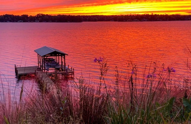 Elegant Lakefront Gem with Dock and Sunset Views!