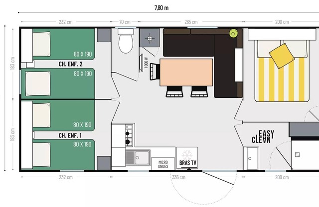 Flower Camping LA STENIOLE * - Mobil-home Premium exception - 3 bedrooms 6 people