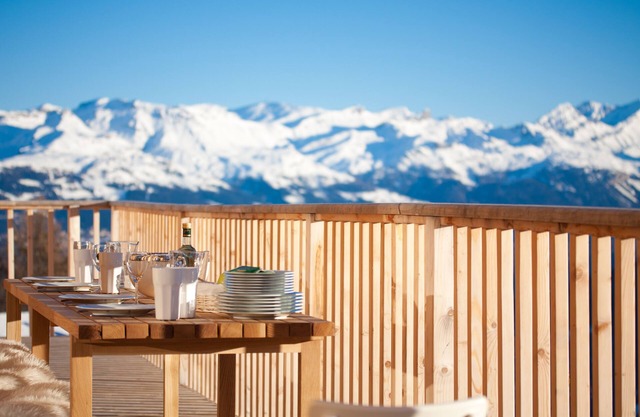 Generous accommodation in this superior family chalet with panoramic views