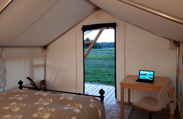 Glamping tent close to the river by Sundre, Alberta
