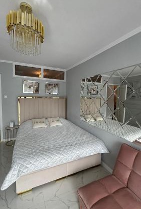 Gold Glamour Apartment Sopot z dwoma sypialniami, duzy balkon