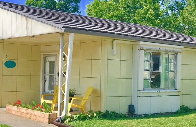 Historic PostWar Lustron House ADA Accessible Ramped Sidewalk