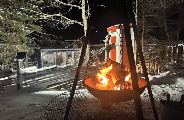Houseboat with firewood sauna