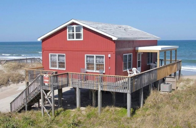 If you are looking for a rustic oceanfront beach home with fabulous ocean views, you have found it.