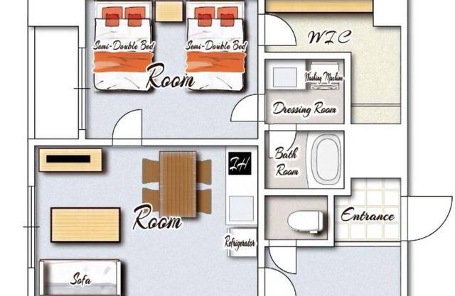 Junior Suite Room 2 semidouble beds with kitche/Miyazaki Miyazaki