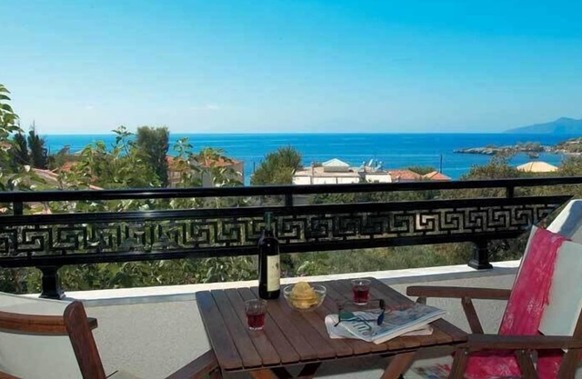 Lakonia Studio 1 walk to the long sweeping main sandy beach