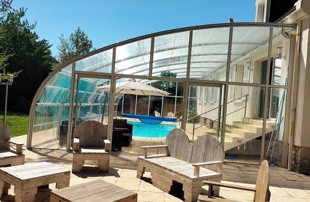 Large house in Normandy with heated swimming pool and games room.