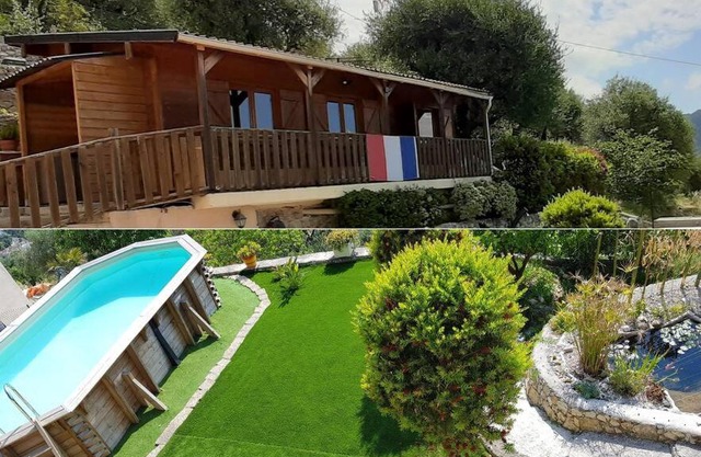 Le Chalet de la Pierreraie Côte d'Azur Piscine Terrasse et Vue Mer