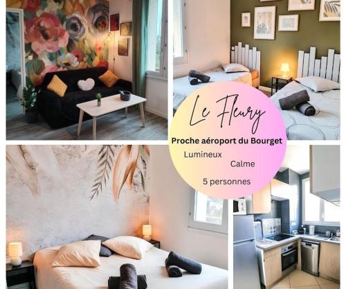 Le Fleury appartement moderne 2 chambres, à côté du salon du Bourget