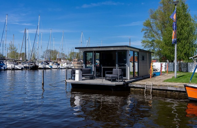 Luxurious houseboat on the water
