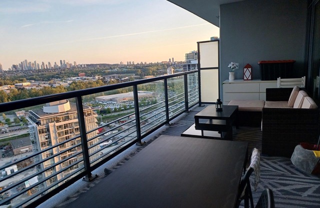 Luxury 1BR High-Rise Condo in Brentwood | Views, SkyTrain, Patio, Amenities