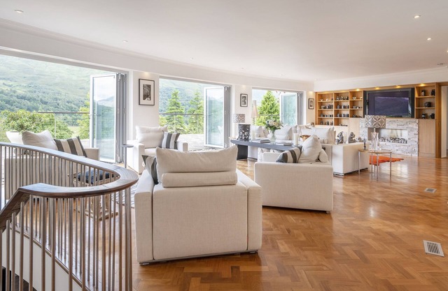 luxury house with stunning views from every room in a quiet glen