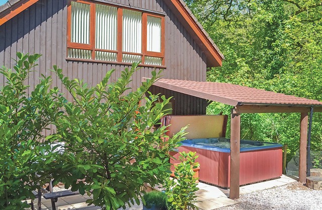 Luxury lodge residing at the top of the wooded valley.