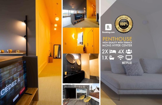 Luxury Penthouse & Terrace - Mons City Center