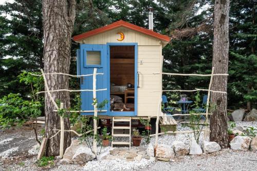 mobile house on a herbs farm