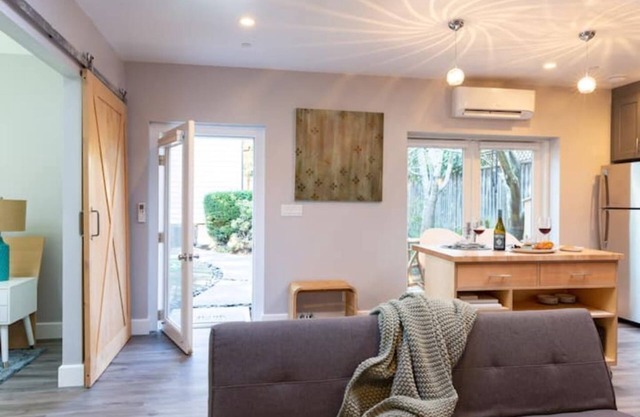 Modern Garden View Home w/free parking, unique art & furniture: a Superhost