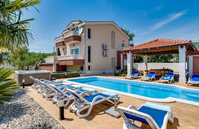 Modern villa Šuker with private 30sqm pool, Jacuzzi, Gym, Sauna, huge Garden