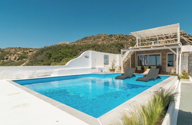 Modern villa with a stunning sea view and a swimming pool