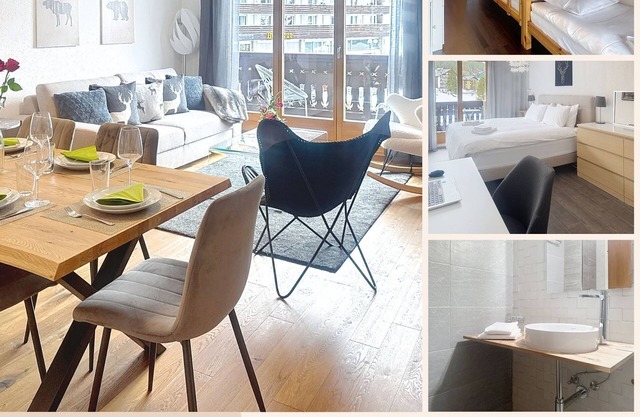 Morgins Apt 6 pers, Cosy, Ski-in & out, Parking, view, central, wifi