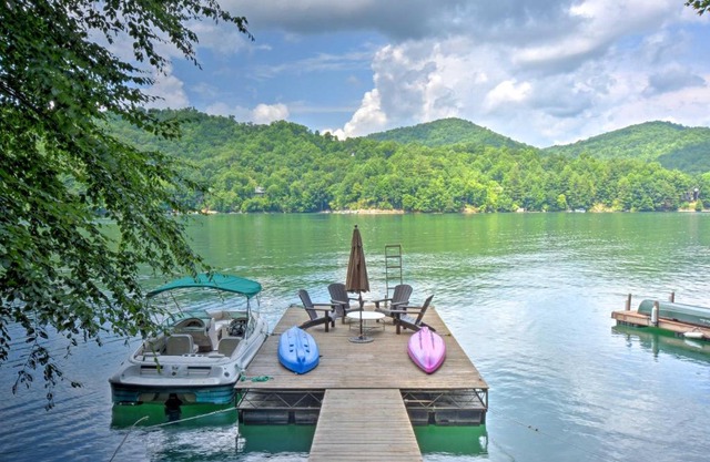 Nantahala Lake Family Home with Private Dock and Views