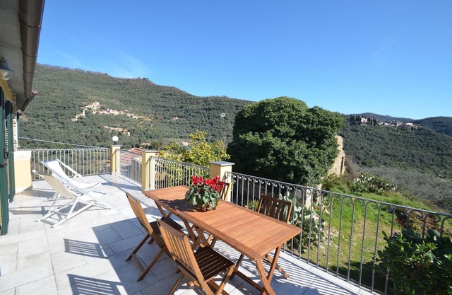 Natural stone house in panoramic position with sunny terrace and garden