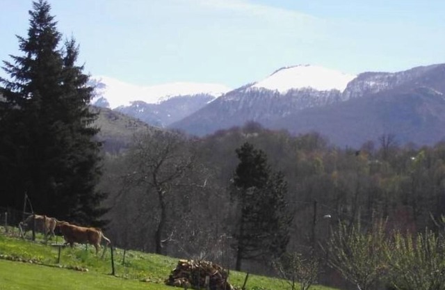 New house any comfort in calm village with view on mountain close.