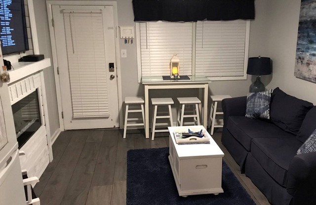 New listing- Ocean View Condo - Fireplace- ocean view from sofa. Sleeps 6