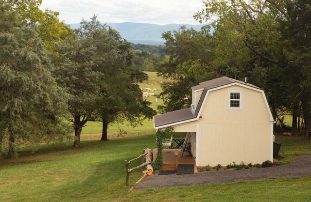 On farm cottage with mountain views.