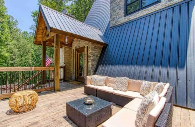 Once Upon A Time is a beautiful A-Frame Cabin thats magical with a unique style
