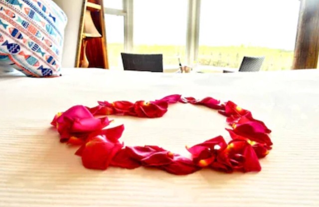 Panoramic Windows, Double showers, Fireplace