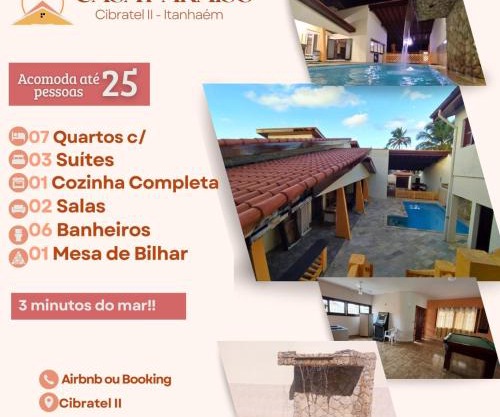 Paraíso Itanhaém, 25 Pessoas, Piscina, Jogos, 3 min mar