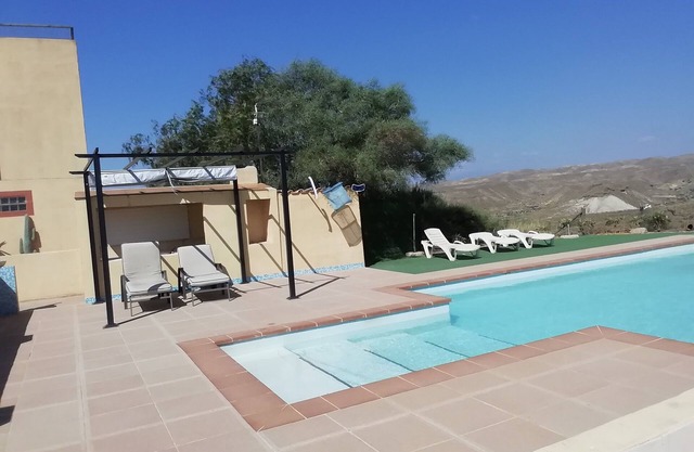 Peace and views in this off the beaten track chalet, set in the tabernas desert.