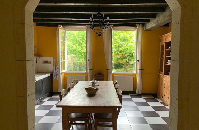 Peaceful countryside French stone house near vineyards